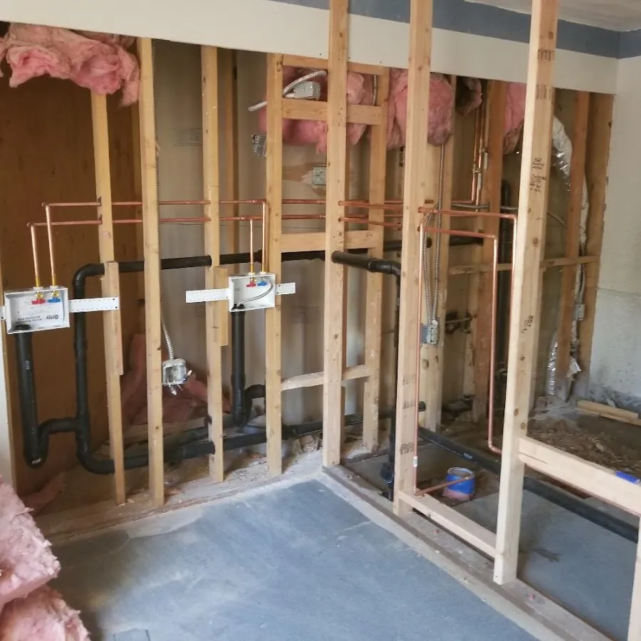 Copper pipe rough-in and plumbing installation in Muskegon Heights